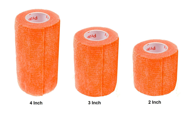 Vet Tape (Orange) (2 Pack) (2 Inch x 15 feet) Self Adhesive Adherent Adhering Cohesive Flex Self Stick Bandage Grip Roll Dog Cat Pet Horse - BeesActive Australia