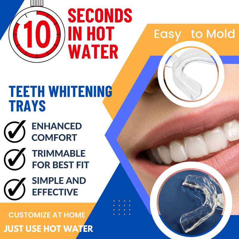 Teeth Whitening Trays 4 Pcs with 2 Travel Storage Cases BPA Free Moldable Trimmable Thin Mouth Trays Dental Tooth Whitener Bleaching Trays - BeesActive Australia