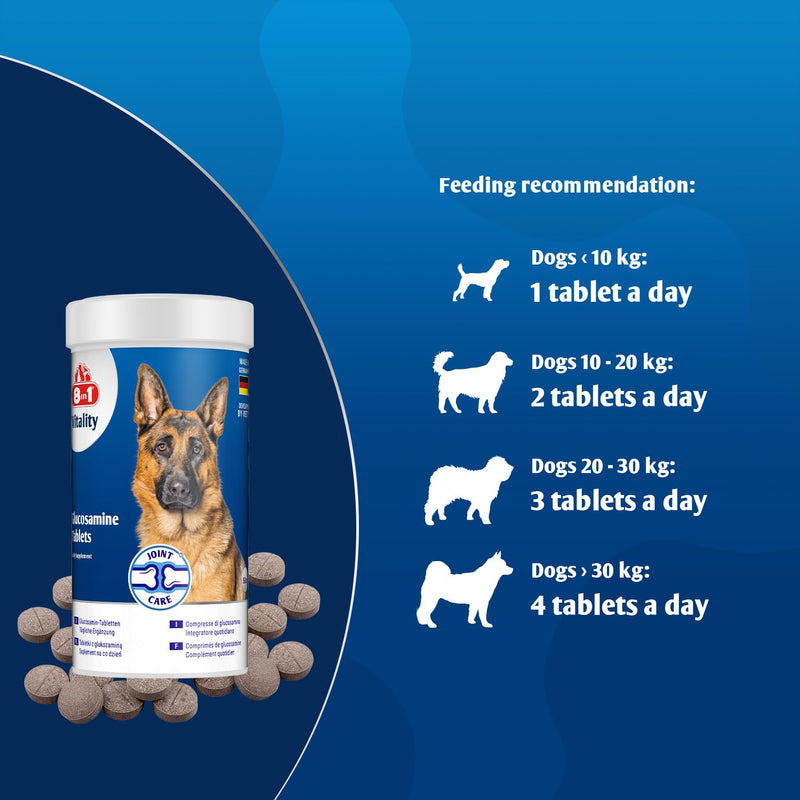Glucosamine Dog Nutritional Supplement - Joint Care - 55 tablets - for stiff joints and healthy collagen growth