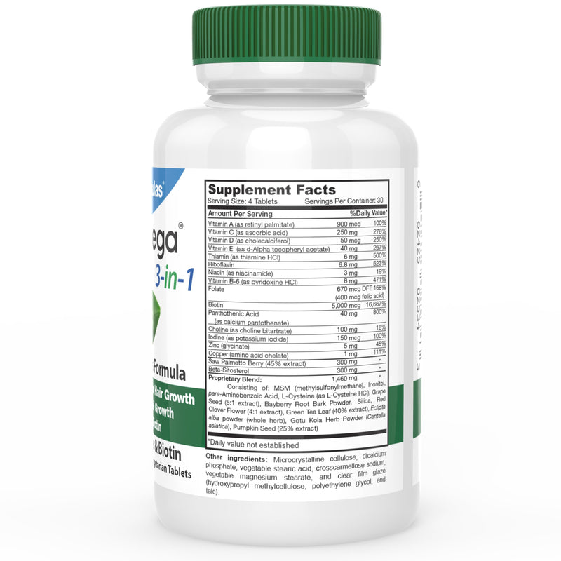 DrFormulas HairOmega 3-in-1 Hair Growth Vitamins with DHT Blocker, Biotin for Women & Men | Hair Skin and Nails Supplement for Hair Loss, 120 Pills 120 Count (Pack of 1)