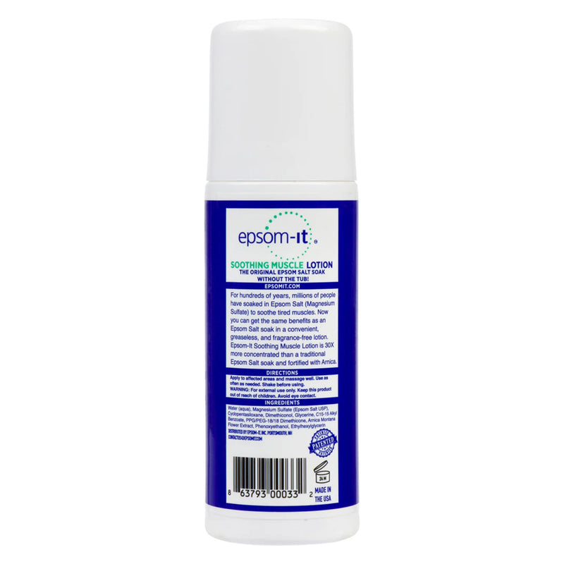Epsom-It Soothing Muscle Lotion - Roll On Epsom Salt Lotion with Arnica for Muscle Stiffness, Leg, Knees and Feet Discomfort, Topical Magnesium Cream, 3oz, 4-Pack 3 Fl Oz (Pack of 4) - BeesActive Australia