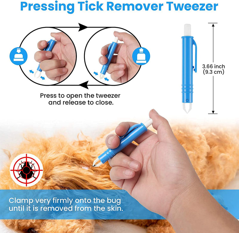 PKQTOP tick remover set for dogs and cats, tick tweezers set of 3, tick removal in seconds, safe tick tweezers for people and animals, 3 pieces - BeesActive Australia