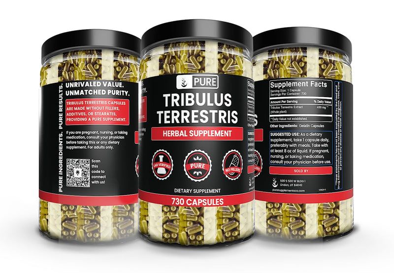 Pure Original Ingredients Tribulus Terrestris, No Magnesium Or Rice Fillers, Always Pure, Lab Verified (730 Capsules)