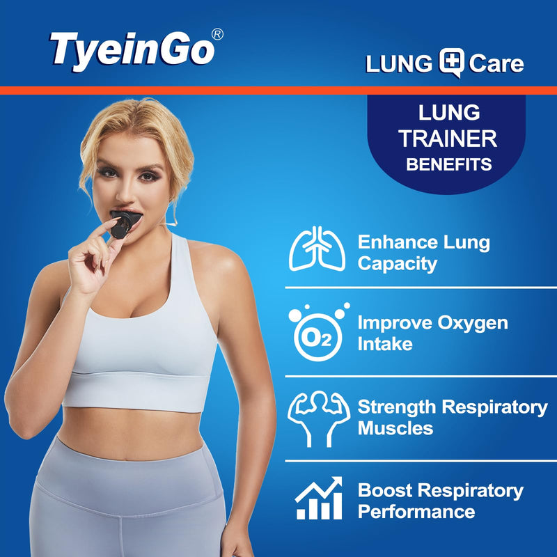 Lung Trainer | Breathing Trainer for Lung Strength | Adjustable Resistance Lung Exerciser for Respiratory Muscle Training | Boost Endurance Performance and Respiratory Fitness (Black) AIR-EZE Black - BeesActive Australia