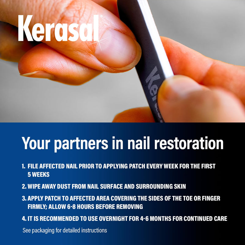 Kerasal Nighttime Renewal Patches + 5 Files - 14 Count (Pack of 1) - Kerasal Nail Repair for Damage, 8-Hour Solution Restores Healthy Appearance (Packaging May Vary) Nail Renewal Nighttime + 5 Files Nail Patches + Files