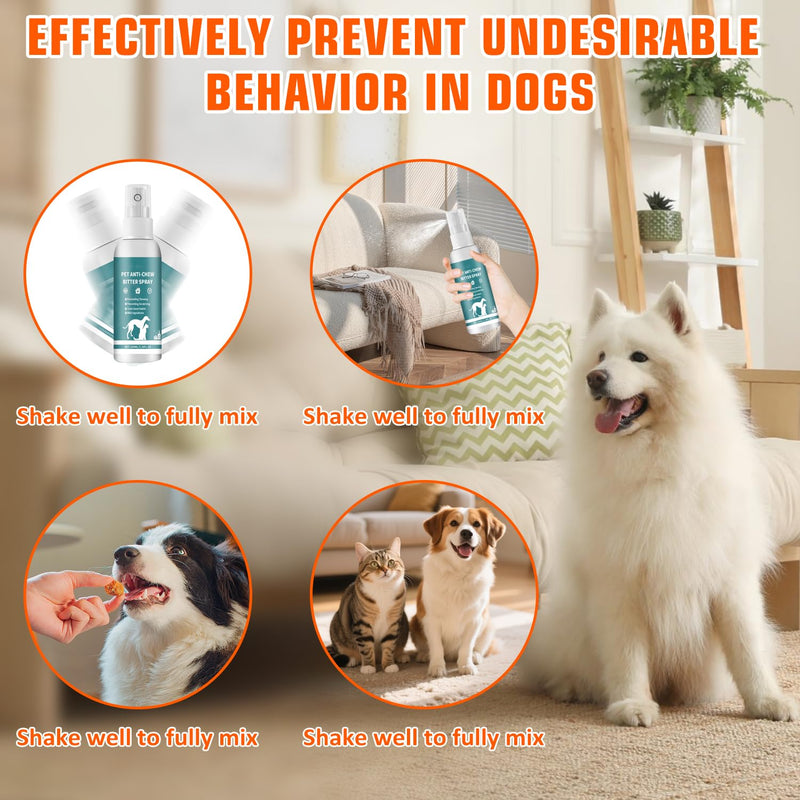 Effectively | Bitter Apple Spray for Dogs, 100ml No Chew Spray for Dogs to Stop Chewing, Preventing Puppies from Damaging Furniture, Dog Training & Behavior Aids Spray, Indoor & Outdoor Use Green