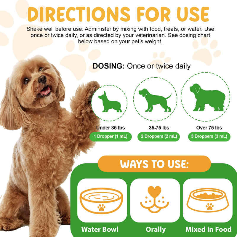 Dog Worming Drops with Probiotics | Gut Health & Internal Balance Supplement | with Pumpkin Seed & Oregano Extract | 60ml Liquid Formula | Vet-Approved Ingredients