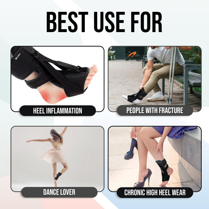 Plantar Fasciitis Night Splint and Brace, Upgraded Planters Facetious Relief, Foot Drop and Achilles Tendonitis Relief Brace. Night Splint for Plantar Fasciitis Women and Men, Black - BeesActive Australia