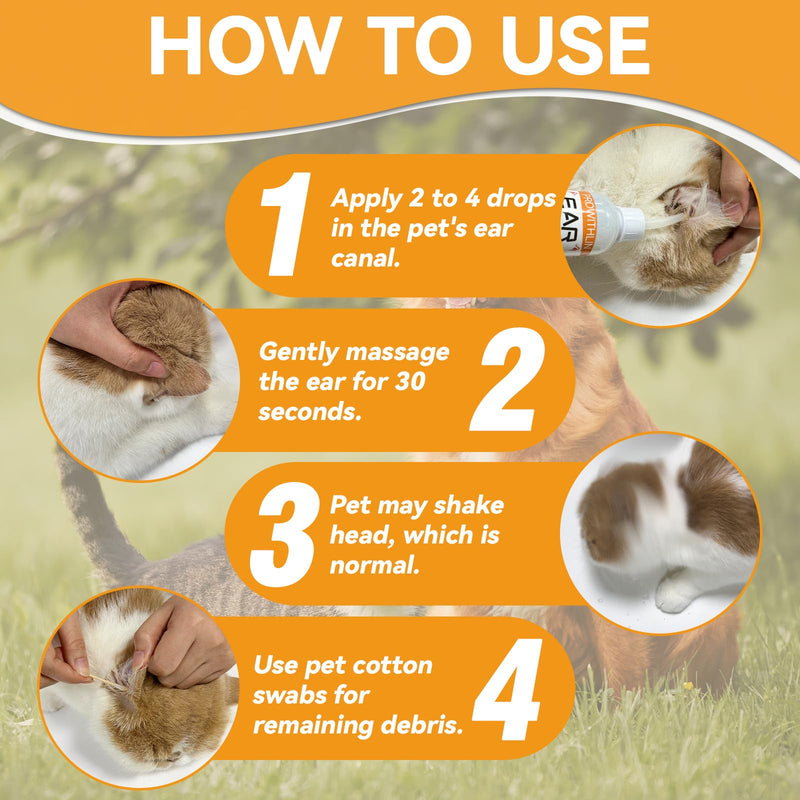 prowithlin Ear Cleaner Dogs (120 ml) - Removes wax and odors, stops head shaking and scratching - Gentle ear drops for dogs - Ear cleaner for all cats and dogs - BeesActive Australia