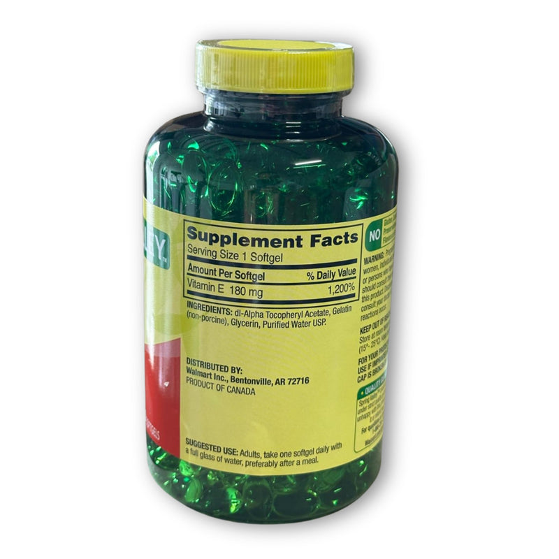 Vitamin E 400 iu 180mg softgels 500 ct, Hair Skin and Nails Vitamin (Pack of 1), Boxed By Fusion Shop Store