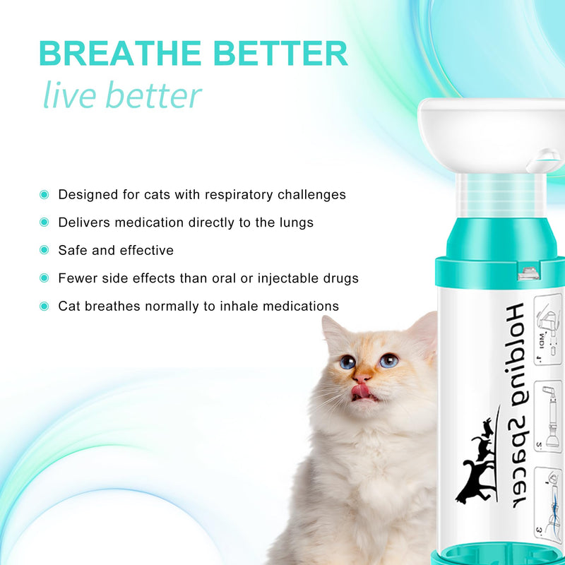 Cat Inhaler Spacer with Round Silicone Mask – Feline Aerosol Chamber for Cats with a Respiratory Condition (Includes 1 Mask Sizes) Cats 10lbs or Less