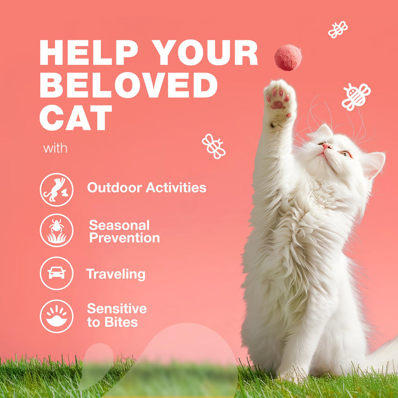 Flea Treatment for Cats - Daily Oral Cat Flea and Tick Treatment Chews - Chewable Kitten Flea Treatment - Soft Treats for All Breeds & Ages - Natural Chicken-Flavor Flea and Tick Supplement for Cats 140 count - BeesActive Australia