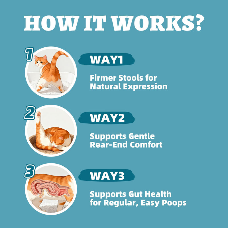 Wellix 7.05 oz Cat & Dog Anal Gland Treatment Powder with Psyllium Husk, Natural Pumpkin Cranberry Formula Dog Analgland Treatment, for Cat & Dog Gas Relief, Digestive Support - Chicken Flavor