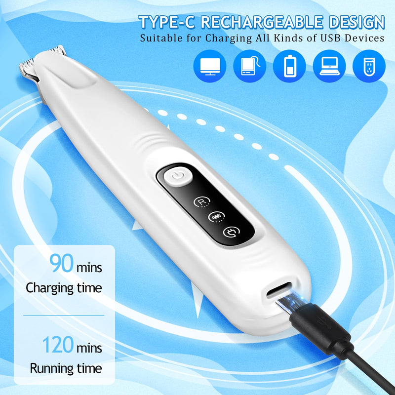 Dog Paw Trimmer with LED Light, Cat and Pet Paw Hair Trimmer for Grooming, Fur & Paw Shavers, Waterproof Trimmers for Face Ear Rump and Eyes, Clippers for Small or Large Dogs & Cats - BeesActive Australia