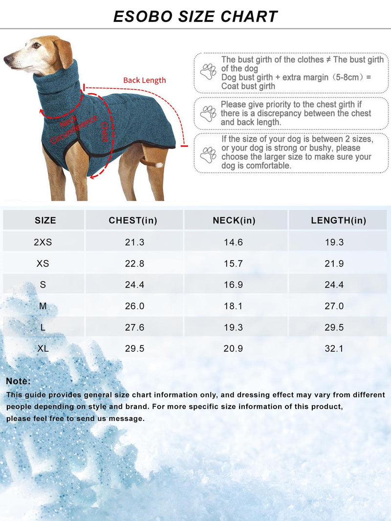 Esobo Fleece Dog Apparel Winter Warm Dog Coat Doggie Turtleneck Cozy Jacket Soft Shirt Vest Stylish Pet Outfits for Small Medium Large Dogs Grey X-Large - BeesActive Australia