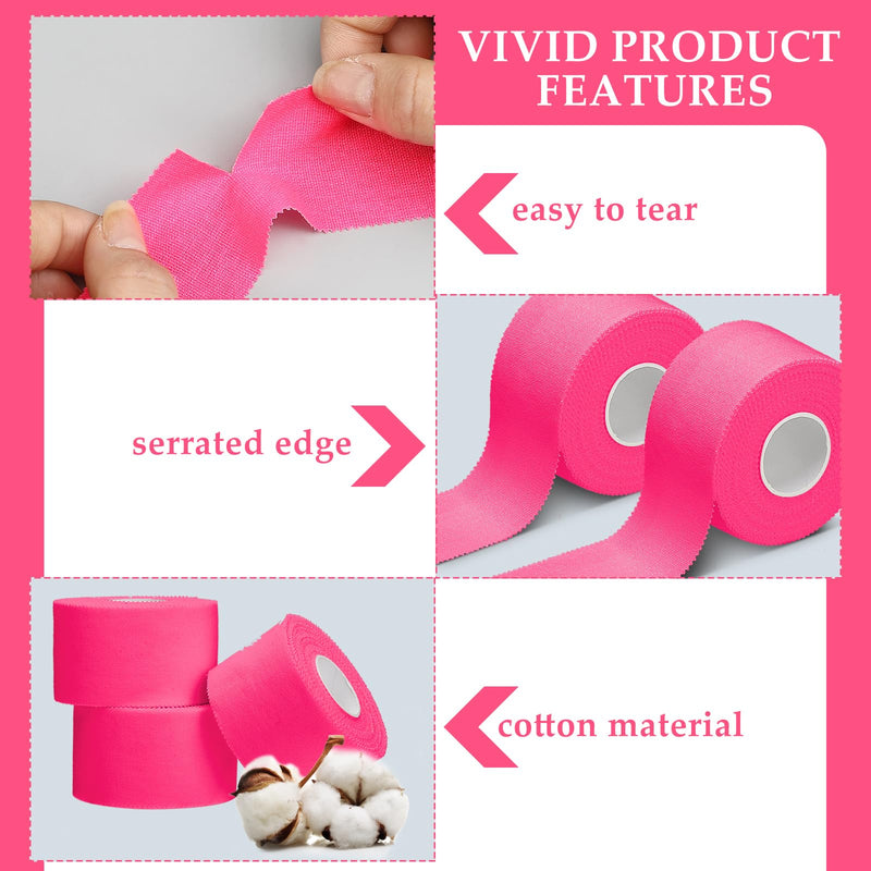 Hoolerry 12 Rolls 130 Yard Athletic Sports Tape Pre Wrap Very Strong Easy Tear No Sticky Residue Tape for Fingers Ankles Wrist Injury Wrap, Football Baseball Hockey Soccer(1.5 in,Pink) 1.5 In Pink - BeesActive Australia