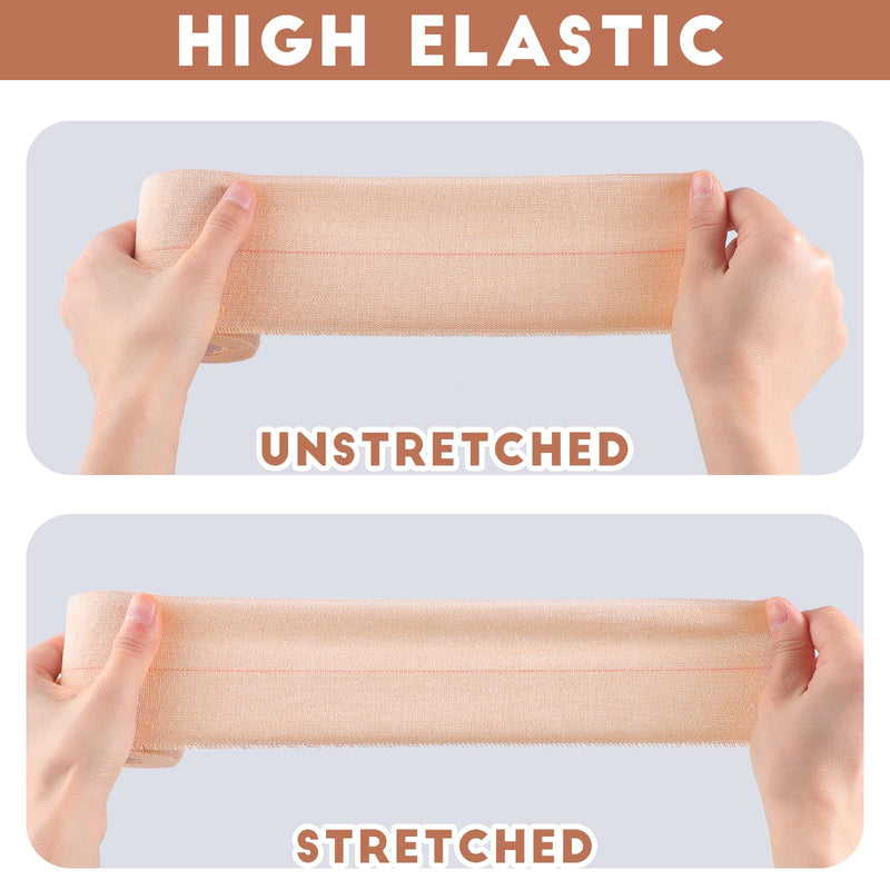 8 Rolls Elastic Adhesive Bandage Tape Medical Bandage Wrap Athletic Tape Sports Tape Flexible Stretch Skin Tape Bandages Strips for Ankle, Knee, Wrist Sprains Animal Pets (4 Inch x 5 Yard) 4 Inch x 5 Yard - BeesActive Australia