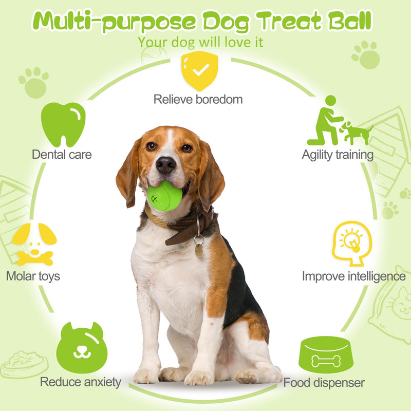 HIPPIH Dog Puzzle Toy 2 Pack, Interactive Dog Toys for Treat Dispensing, Durable Puppy Toys for Teething, Dog Treat Ball for Teeth/Slow Feeder/IQ Training/Playing, Blue-2.75‘’, Green-3.14‘’ Green+Blue - BeesActive Australia