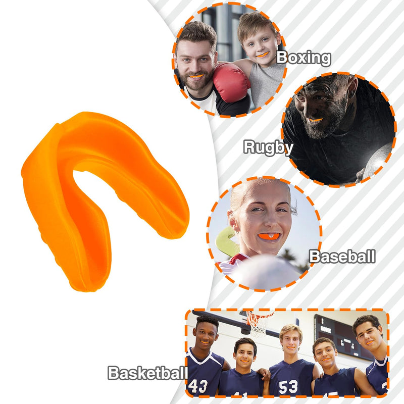 30 Pack Orange Sports Mouth Guards Bulk Silicone Athletic Mouthguard Gum Youth Mouth Guard Teeth Armor for Football Basketball Hockey Karate Lacrosse Boxing Rugby Wrestling Karate Match odorless - BeesActive Australia