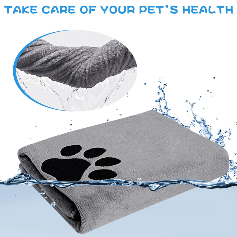 BORDEAG Pack of 4 dog towels, quick-drying pet dog towels, 80 x 40 cm dog towels, extra absorbent, microfibre towels, for large dogs, cats, small medium-sized dogs - BeesActive Australia