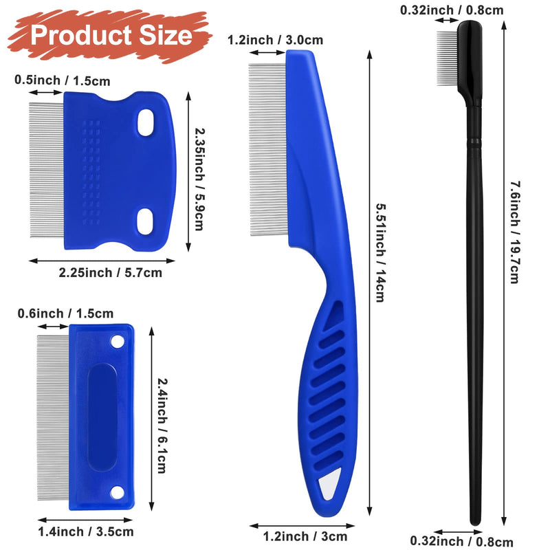 5 Pieces Dog Eye Combs Tear Stain Remover Combs Pet Grooming Comb for Small Dogs Gently Removing Eye Mucus and Crust (Blue, Black) Blue, Black - BeesActive Australia