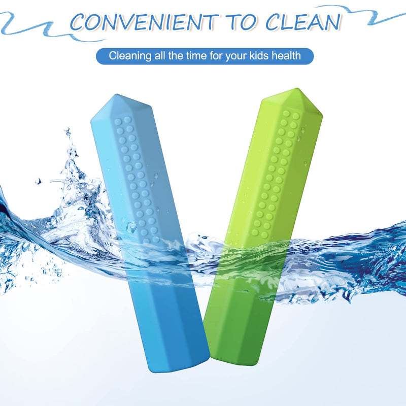 Eersida 6 Pieces Sensory Chew Pencil Toppers Set Chewable Pencil Toppers Chew Toys for Sensory Kids Boys and Girls, Oral Motor Needs(Red, Blue, Green) Red, Blue, Green - BeesActive Australia