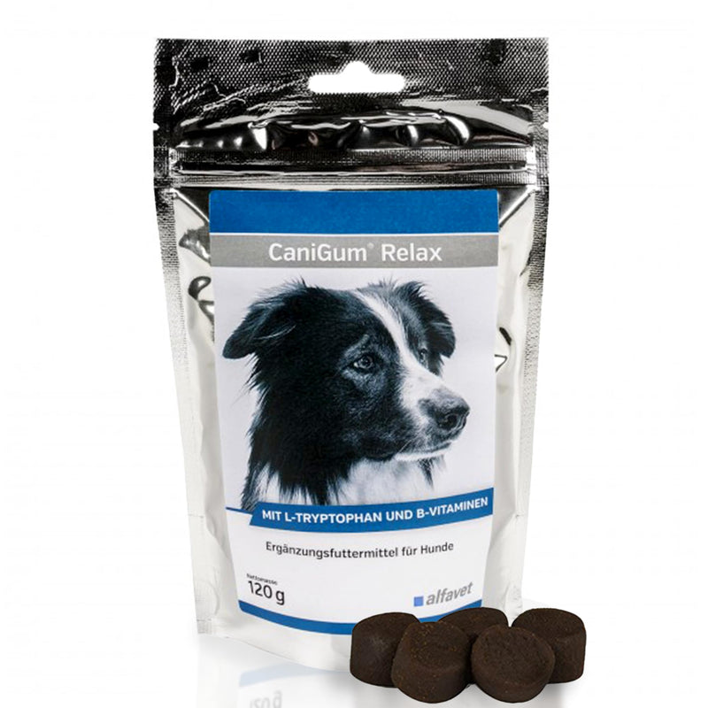 alfavet CaniGum Relax Chew Drops for Dogs (120 g) – Calming Supplement – With L-Tryptophan, B Vitamins, Magnesium & Herbal Blend