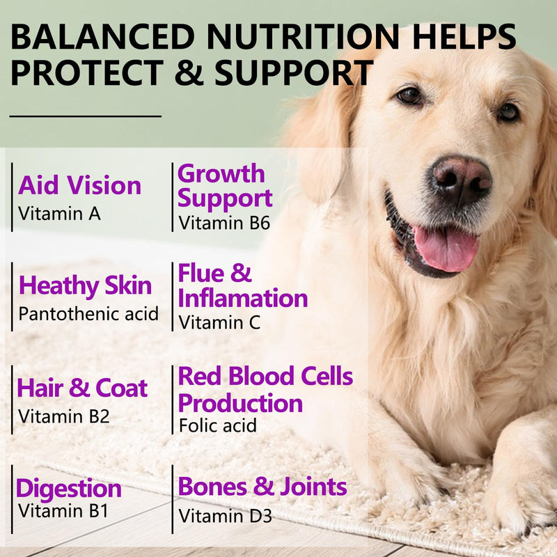 15 in 1 Dog Multivitamin Chewable, Vitamins & Supplements for Dogs, Support Health- Skin, Hip & Joint Supplements, Dog Multivitamin Chewable for All Ages All Breeds(30 Chews Duck Flavor)