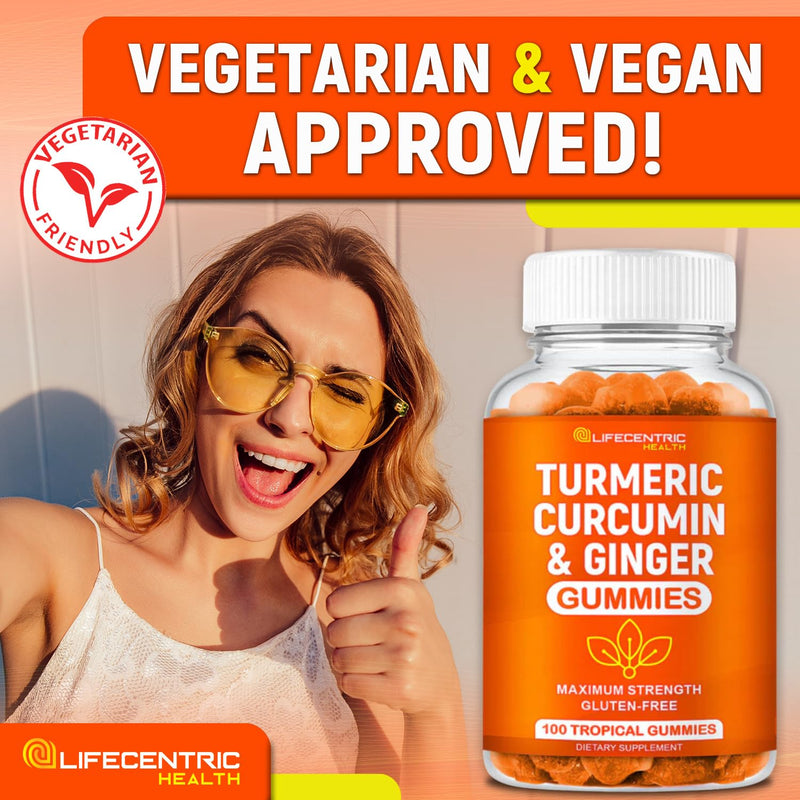 Turmeric Gummies for Adults and Kids | Max Strength Turmeric and Ginger Supplement | Vegan Organic Natural Turmeric Curcumin Gummies for Overall Health | Best Turmeric Supplement with Ginger - BeesActive Australia