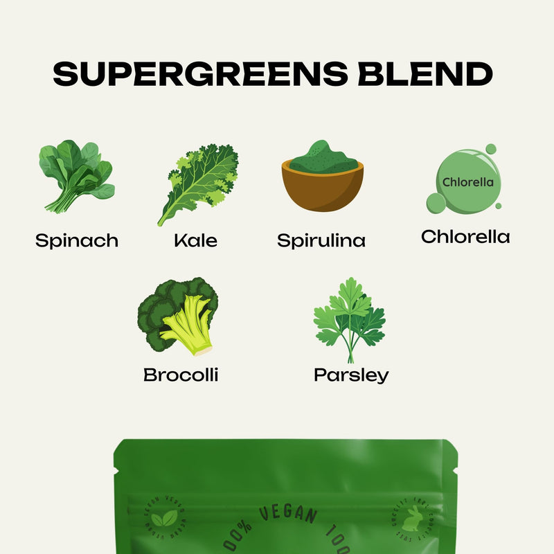 Vegan Sugar-Free Super Greens Gummies with Probiotics – Plant-Based Multivitamin Support for Gut Health, Immunity & Energy, Green Apple Flavor (120 Count)