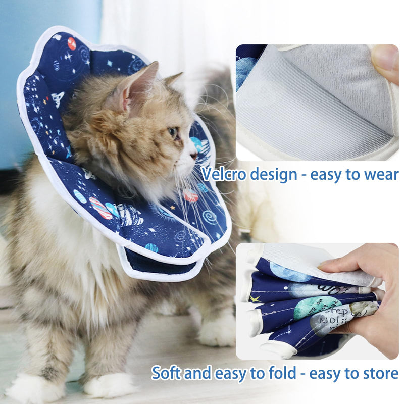 Cat Collar to Stop Licking Post Surgery Adjustable Cat Cone Collar Soft Foldable 19-25cm Neck Circumference Elizabethan Collar for Cats Kittens Puppies M - BeesActive Australia