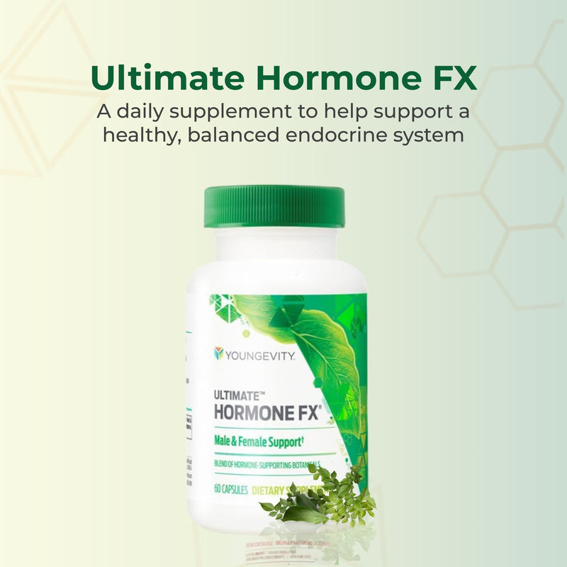 Youngevity Ultimate Hormone FX Hormone Support Supplement, 60 Capsules | Hormone support formula, blended vitamin and mineral supplement, daily wellness support, convenient capsules, 60-count bottle
