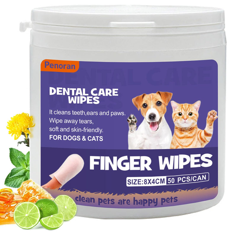 Dog Ear | Eye | Teeth Cleaning Finger Wipes, Pet Dental Care Wipes for Dogs, Cats -Freshens Breath -Remove Plaque and Tartar, No-Rinse Pet Finger Toothbrush, and for Rabbits, Horses, Pet Mouse