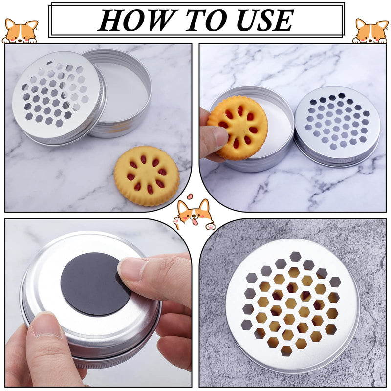 Oudain 12 Pack Dog Scent Work Tins, Dog Scent Training Box, Dog Nose Metal Container with 12 Magnetic Dots, Dog Scent Training Kit Smell Training Canisters Aluminum Cans for Dogs Training (Hexagon) - BeesActive Australia