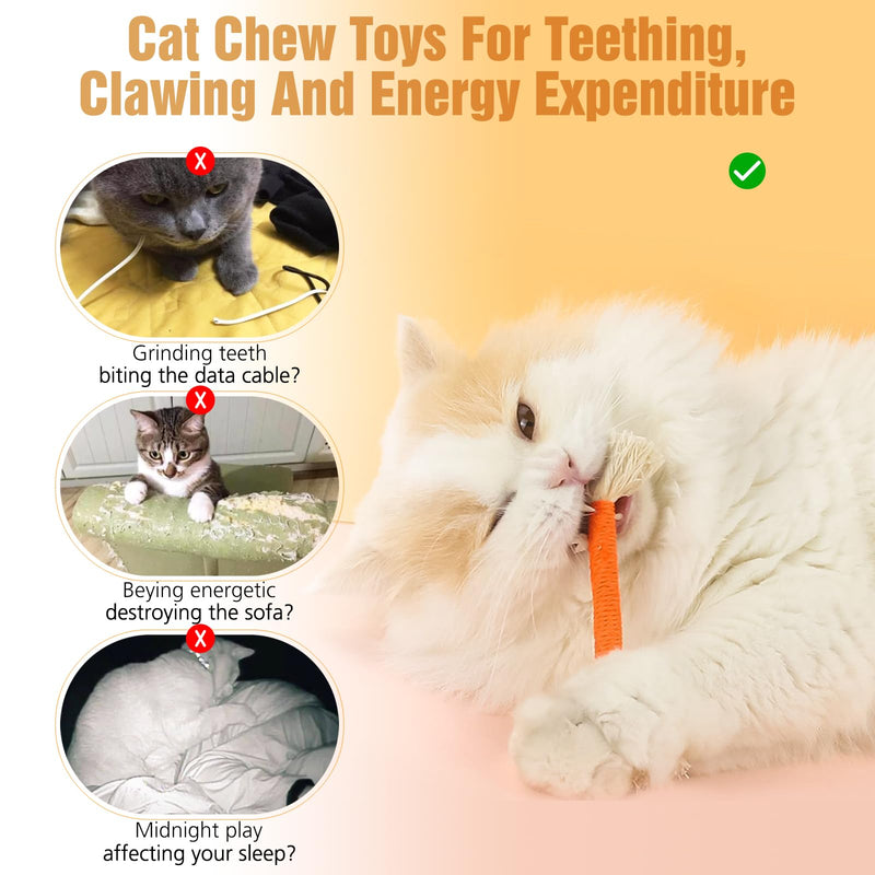 5 PCS Cat Chew Toy, 5.9in Cat Teething Toys, Catnip Toys for Cats, Teeth Cleaning Cat Toys for Indoor Kittens, Interactive Cat Toy for Indoor Cats - BeesActive Australia