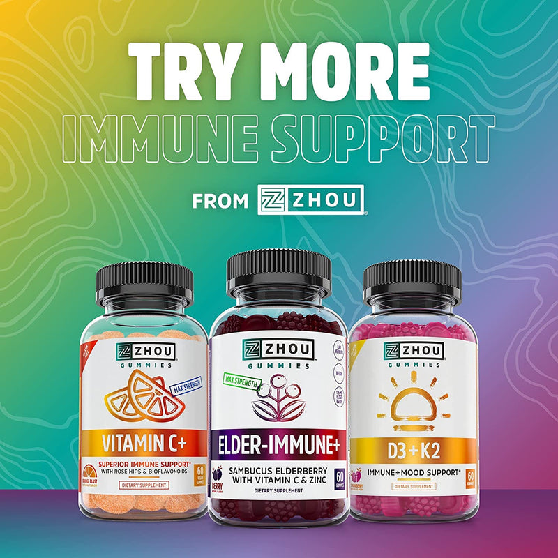 Zhou Daily Boost - Immune Support, Vitamin C - 30 Veggie Capsules | Probiotic Multivitamin for Women & Men, Antioxidant & Eye Health Supplement with Vitamin A, Biotin & Folate for Adults 60 Count (Pack of 1)