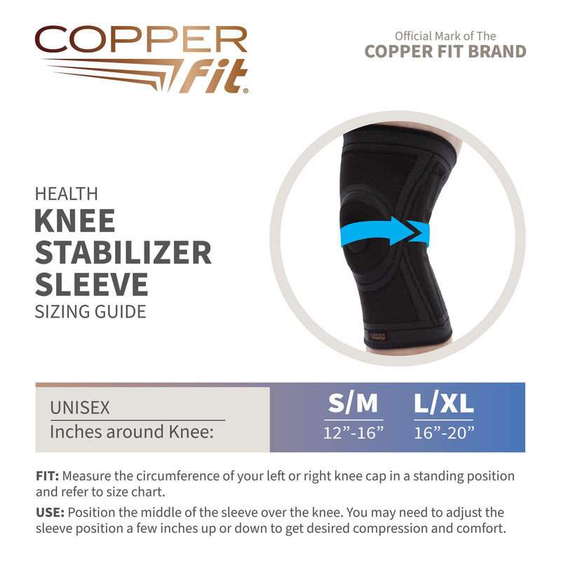 Copper Fit Health Knee Stabilizer Sleeve, Small/Medium