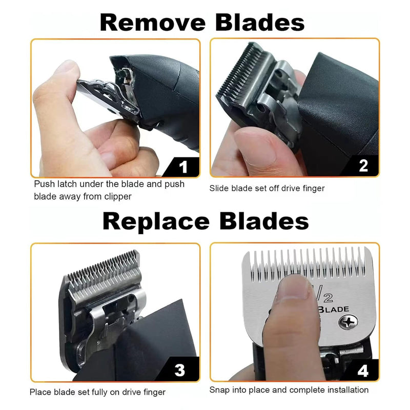 Professional Detachable Replacement Ceramic Blades set,compatible with oster Classic 76/Star-Teq/Power-Teq andi A*dis AGC,BDC,BGC,MBG Series Clippers (Size 2) Size 2 - BeesActive Australia