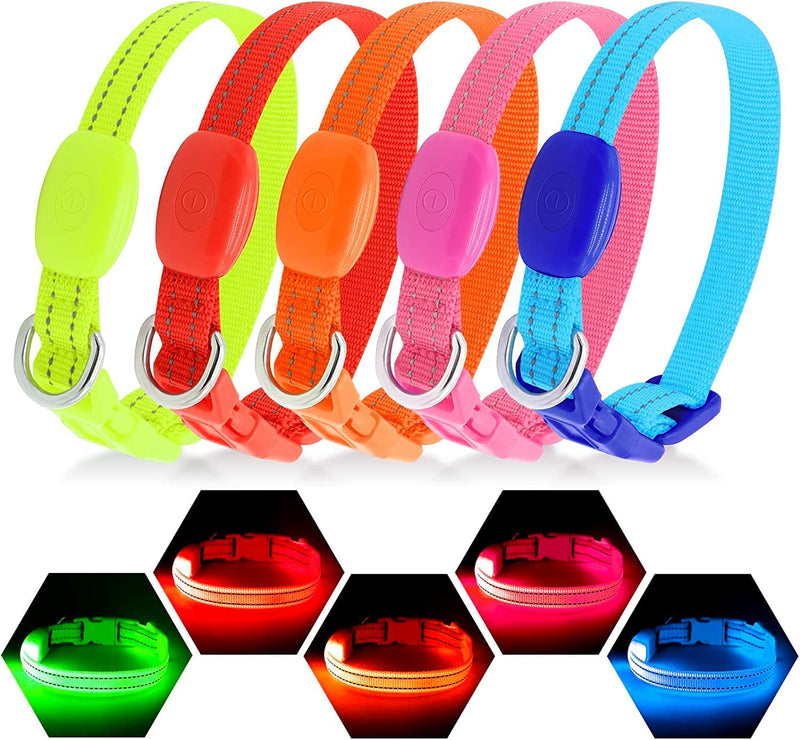 Visinite Luminous Dog Collar, Waterproof, Adjustable, USB Rechargeable LED Dog Collars, Glows in the Dark, Luminous Dog Collar Keeps Your Small Dog Visible and Safe, Green, S Green S - BeesActive Australia