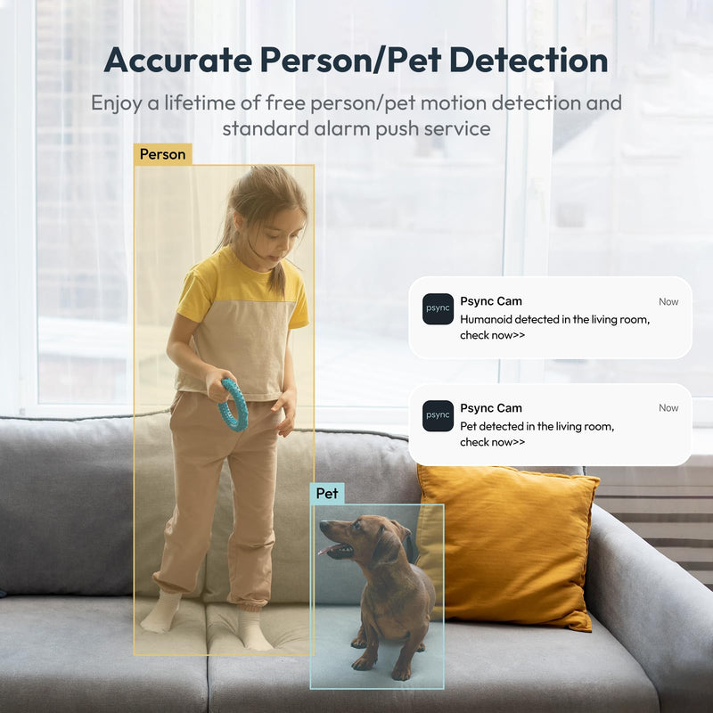 Genie S 5MP HD Indoor Security Camera with 6X Zoom, 2-Way Audio, Privacy Protection, Motion Tracking for Baby & Pet, 350° Pan & 135° Tilt, 32GB Local Storage, Compatible with Alexa - BeesActive Australia