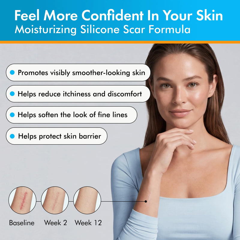 Serica Scar Gel (1oz), Advanced Silicone Formula, Supports Visibly Smoother-Looking Skin After Surgery, Cuts, Burns or Acne, Non-Comedogenic Face-Safe Gel, Helps Reduce Dryness, Quick-Dry