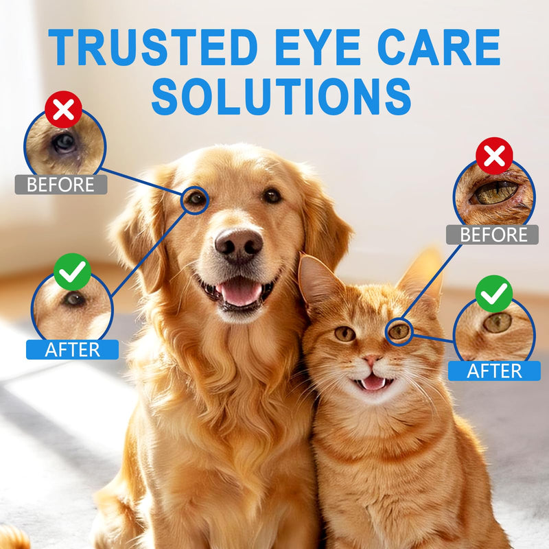 Tear Stain Remover & Eye Cleaner for Dogs & Cats – Hyaluronic Acid, Vitamin B6 & Green Tea Extract, Soothes Dry, Red & Itchy Eyes, Gentle Daily Eye Care