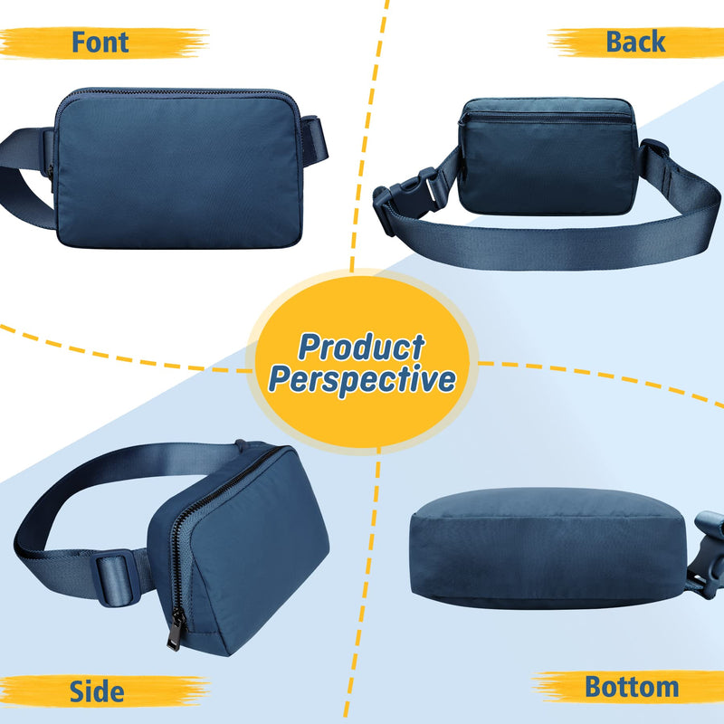 Crossbody Fanny Pack for Women Men:Small Runners Belt Bag with Adjustable Strap - Water Resistant Fashion Bum Bag, Mini Waist Bag for Running Travel Hiking Carrying All Phones,By ZOMAKE Small Blue