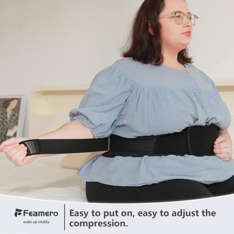 Plus Size Back Brace for Lower Back Pain - Extra Large Hip Support for Sciatica, Herniated Disc, Abdominal Binder - Adjustable Compressions Wrap With Support Pad - For Women & Men (2XL 57.1"-63.1") XX-Large - BeesActive Australia
