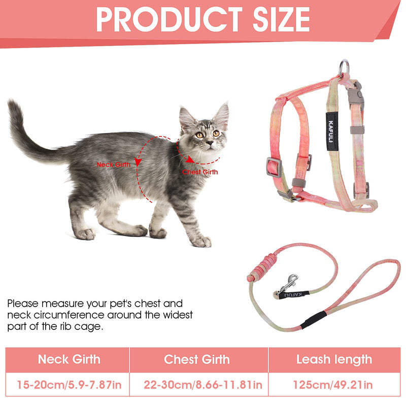 TIESOME Cat Harness with Leash and Collar Set, Adjustable Gradient Kitten Harness, Escape Proof Harness with Leash for Kittens Walking Outdoors (Orange and Yellow) Orange Yellow - BeesActive Australia