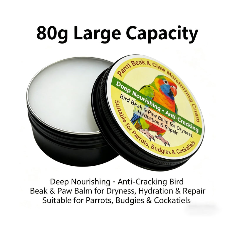 Parrot Beak & Claw Moisturizing Cream, 80g | Deep Nourishing Anti-Cracking Balm, For Parrots, Budgies & Cockatiels, Perfect Gift for Bird & Parrot Pet Lovers