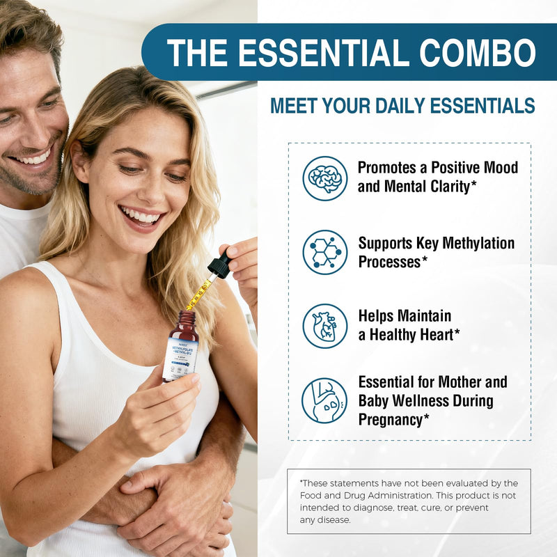 Niree 15mg L-Methylfolate with Methyl-B12 Liquid Supplement, Supports Improved Focus, Balanced Mood, Cognition Clarity, Better Sleep & Immune Health, Organic Berry Flavor