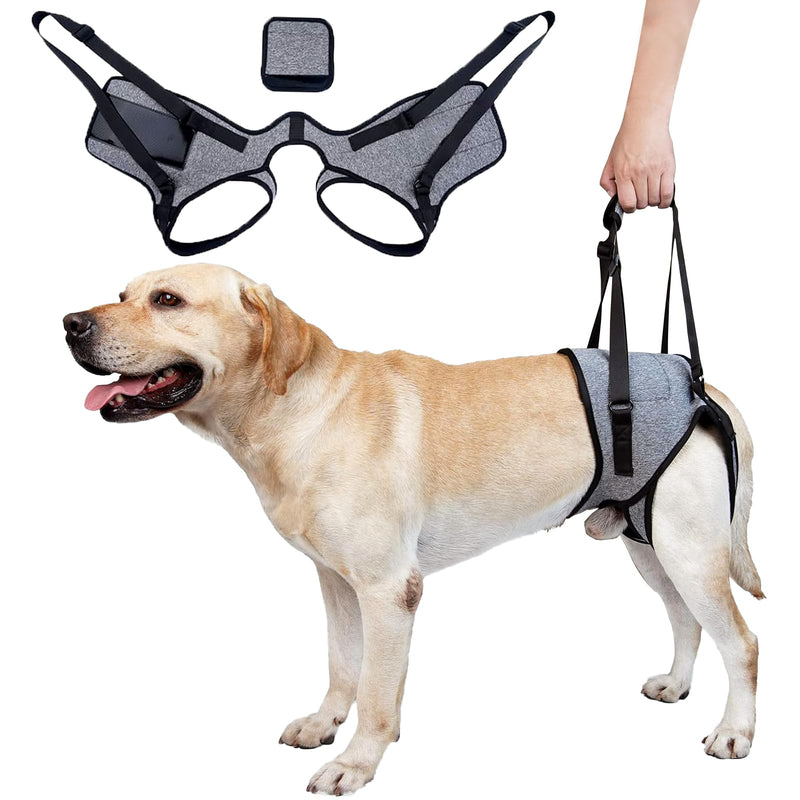 Dog Sling for Large Dogs Hind Leg Support Dog Lift Harness Adjustable Durable Rear Lift Support Harness for Weak Back Legs, Elderly, Injured, Senior, Arthritic, ACL Recovery Pet XL Grey