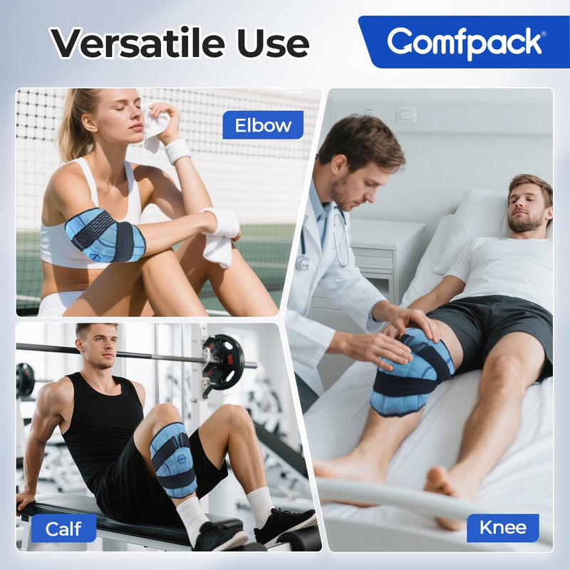 Ice Pack for Knee Replacement Surgery, 2 Hours Long Lasting Coldness Ice & Compression Therapy Flexible Knee Ice Pack Wrap for Arthritis Pain, ACL, Sports Injuries L - BeesActive Australia