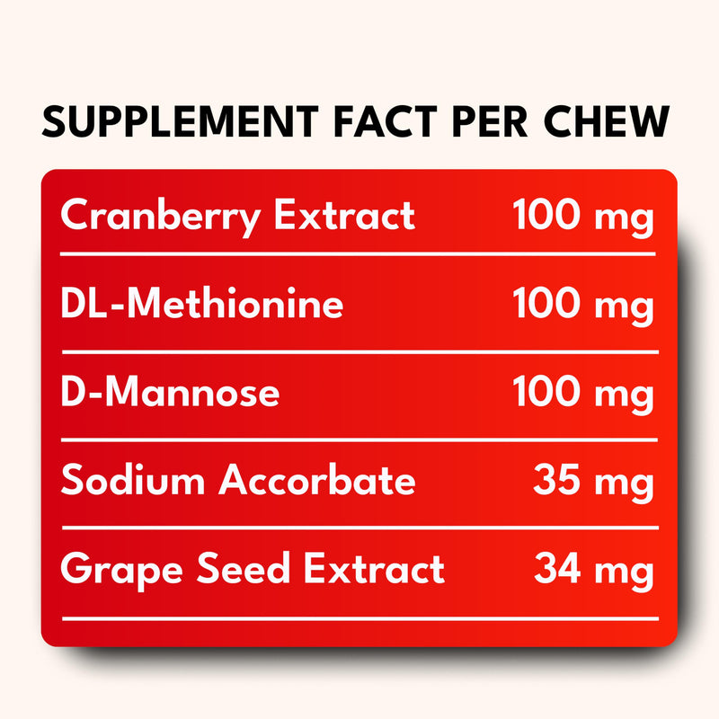 Cranberry Chews for Dogs – UTI Support & Bladder Support – Cranberry Supplement for Dogs – Dog Kidney Support – Urinary Tract & Bladder Control (30 Soft Chews) 30 Soft Chews